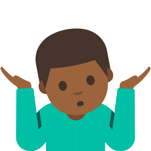 Man Shrugging with Medium Dark Skin Tone (Noto Emoji) Free Open-Source SVG Icon (Noto Emoji (v1))