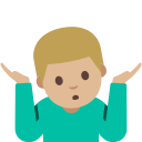 Medium-Light Skin Tone Man Shrugging (Noto Emoji) Free Open-Source SVG Icon