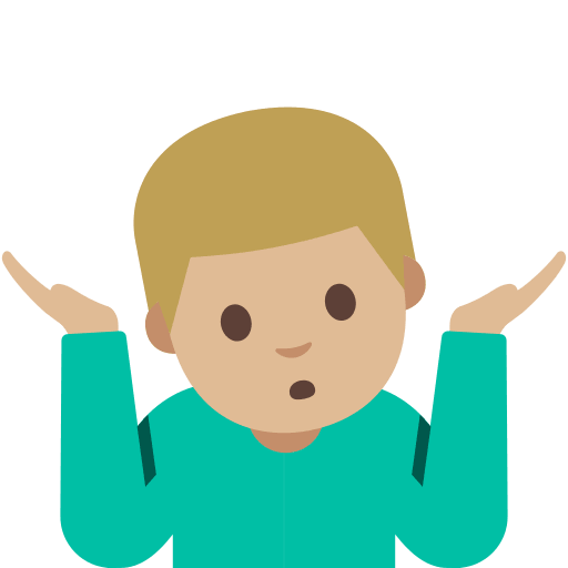 Medium-Light Skin Tone Man Shrugging (Noto Emoji) Free Open-Source SVG Icon (Noto Emoji (v1))