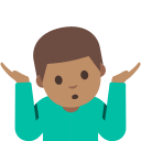 Man Shrugging with Medium Skin Tone (Noto Emoji) Free Open-Source SVG Icon