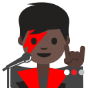 Man Singer with Dark Skin Tone (Noto Emoji) Free Open-Source SVG Icon