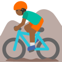 Person Mountain Biking with Medium Dark Skin Tone (Noto Emoji) Free Open-Source SVG Icon