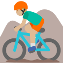 Person Mountain Biking with Medium-Light Skin Tone (Noto Emoji v1 Free Open-Source SVG Icon