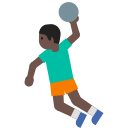 Person Playing Handball with Dark Skin Tone (Noto Emoji) Free Open-Source SVG Icon