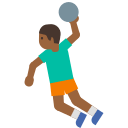 Person Playing Handball with Medium Dark Skin Tone (Noto Emoji) Free Open-Source SVG Icon