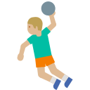 Person Playing Handball with Medium-Light Skin Tone (Noto Emoji) Free Open-Source SVG Icon