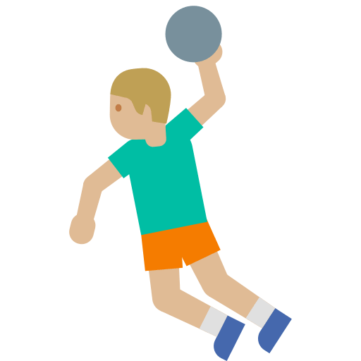 Person Playing Handball with Medium-Light Skin Tone (Noto Emoji) Free Open-Source SVG Icon (Noto Emoji (v1))