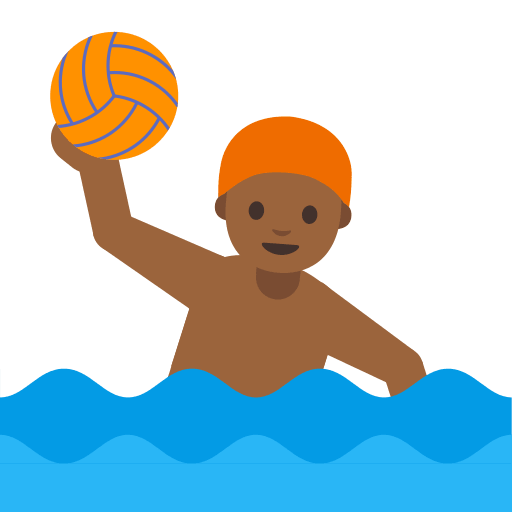 Person Playing Water Polo (Medium Dark Skin Tone) Free Open-Source SVG Icon (Noto Emoji (v1))