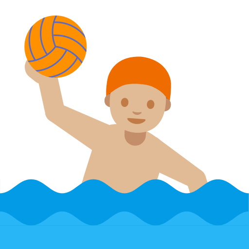 Person Playing Water Polo with Medium-Light Skin Tone (Noto Emoji) Free Open-Source SVG Icon (Noto Emoji (v1))