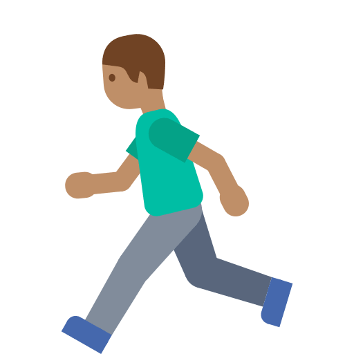 Person Running with Medium Skin Tone (Noto Emoji) Free Open-Source SVG Icon (Noto Emoji (v1))