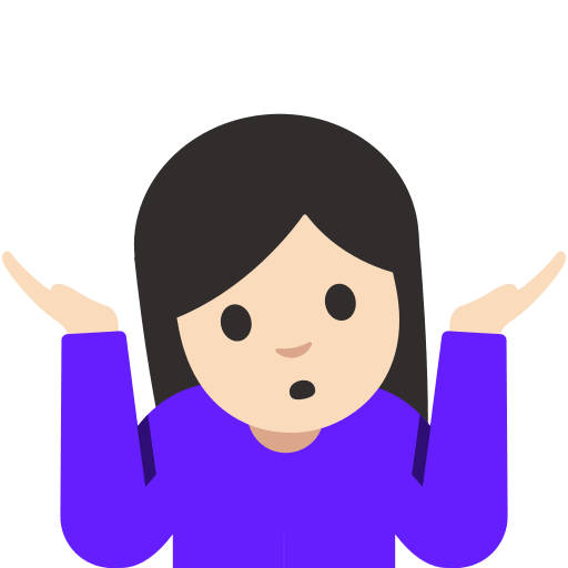 Person Shrugging with Light Skin Tone (Light) Free Open-Source SVG Icon (Noto Emoji (v1))