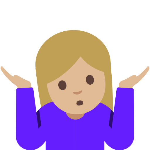 Person Shrugging with Medium-Light Skin Tone (Noto Emoji) Free Open-Source SVG Icon (Noto Emoji (v1))