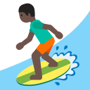 Person Surfing with Dark Skin Tone (Noto Emoji) Free Open-Source SVG Icon