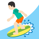 Person Surfing with Light Skin Tone (Noto Emoji) Free Open-Source SVG Icon