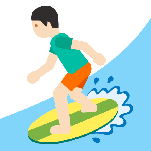 Person Surfing with Light Skin Tone (Noto Emoji) Free Open-Source SVG Icon (Noto Emoji (v1))