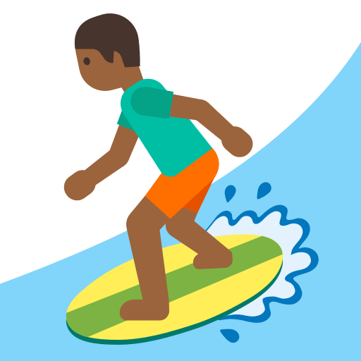 Person Surfing with Medium Dark Skin Tone (Noto Emoji) Free Open-Source SVG Icon (Noto Emoji (v1))