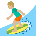 Person Surfing with Medium Light Skin Tone (Noto Emoji) Free Open-Source SVG Icon