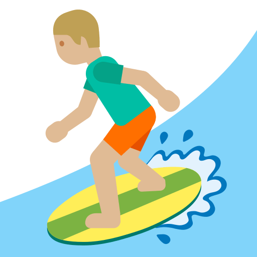 Person Surfing with Medium Light Skin Tone (Noto Emoji) Free Open-Source SVG Icon (Noto Emoji (v1))