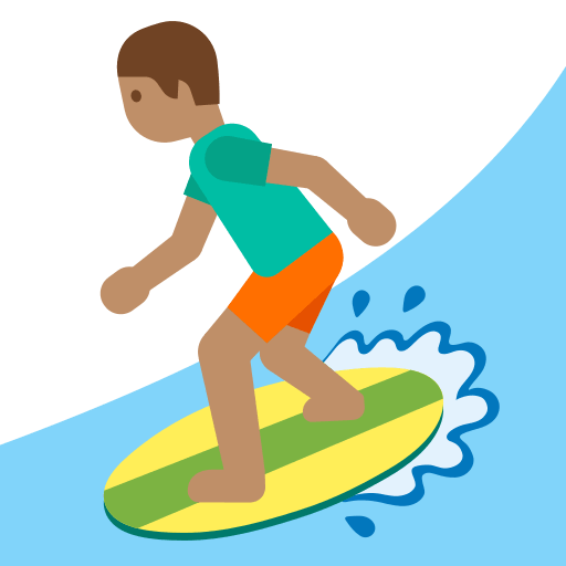 Person Surfing with Medium Skin Tone (Noto Emoji) Free Open-Source SVG Icon (Noto Emoji (v1))