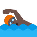 Person Swimming with Dark Skin Tone (Noto Emoji) Free Open-Source SVG Icon