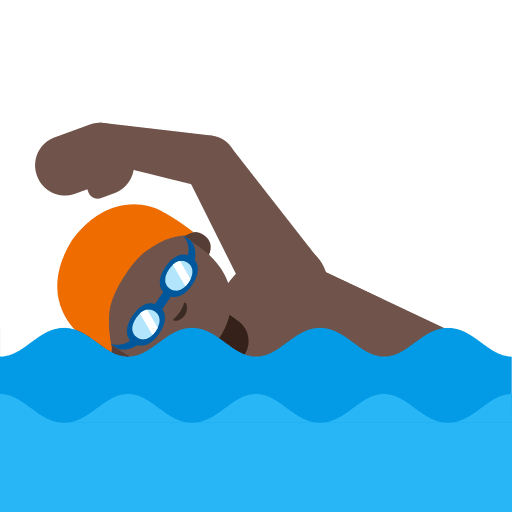 Person Swimming with Dark Skin Tone (Noto Emoji) Free Open-Source SVG Icon (Noto Emoji (v1))