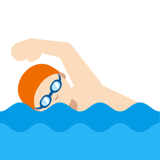 Person Swimming with Light Skin Tone (Noto Emoji) Free Open-Source SVG Icon (Noto Emoji (v1))