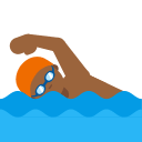 Person Swimming with Medium Dark Skin Tone (Noto Emoji) Free Open-Source SVG Icon