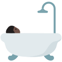 Person Taking Bath with Dark Skin Tone (Noto Emoji) Free Open-Source SVG Icon