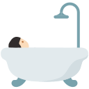 Person Taking Bath with Light Skin Tone (Noto Emoji) Free Open-Source SVG Icon