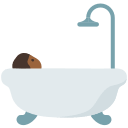 Person Taking Bath with Medium Dark Skin Tone (Noto Emoji) Free Open-Source SVG Icon