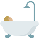 Person Taking Bath with Medium Light Skin Tone (Noto Emoji) Free Open-Source SVG Icon