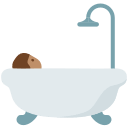 Person Taking Bath with Medium Skin Tone (Noto Emoji) Free Open-Source SVG Icon