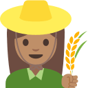 Medium Skin Tone Woman Farmer Free Open-Source SVG Icon