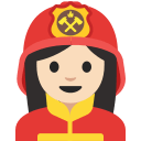 Woman Firefighter with Light Skin Tone (Noto Emoji) Free Open-Source SVG Icon