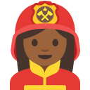 Medium Dark Skin Tone Woman Firefighter (Noto Emoji) Free Open-Source SVG Icon