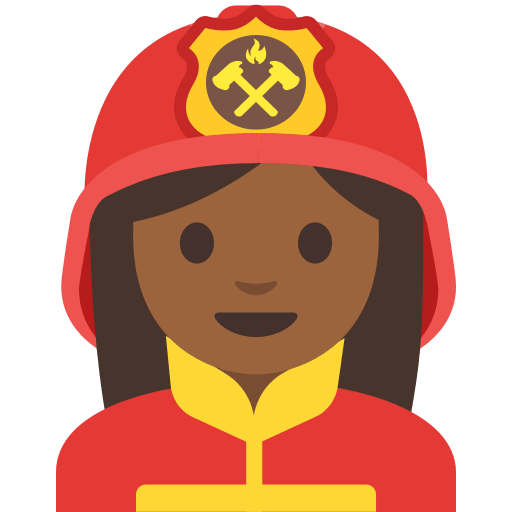 Medium Dark Skin Tone Woman Firefighter (Noto Emoji) Free Open-Source SVG Icon (Noto Emoji (v1))