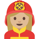 Medium Light Skin Tone Woman Firefighter (Noto Emoji) Free Open-Source SVG Icon