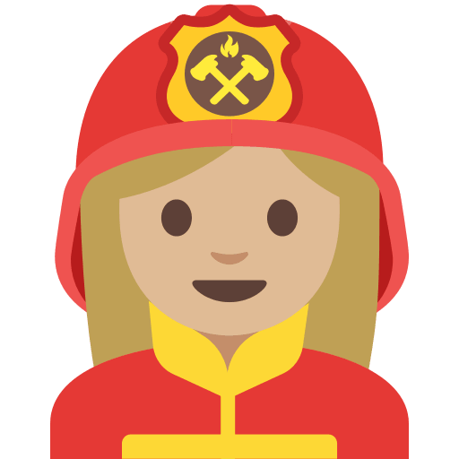 Medium Light Skin Tone Woman Firefighter (Noto Emoji) Free Open-Source SVG Icon (Noto Emoji (v1))