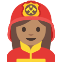 Medium Skin Tone Woman Firefighter Free Open-Source SVG Icon