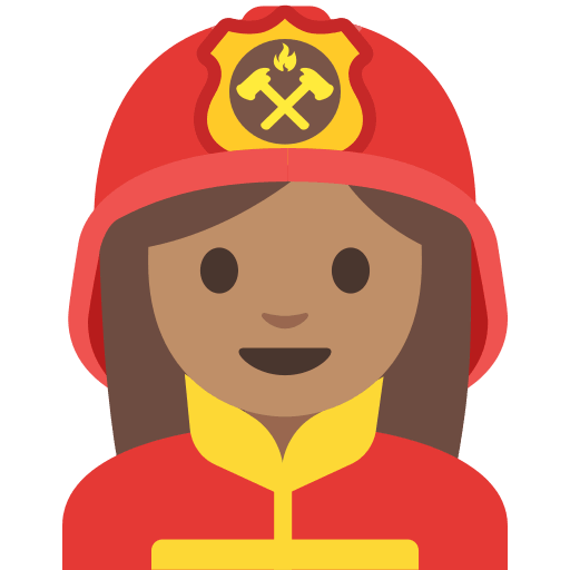 Medium Skin Tone Woman Firefighter Free Open-Source SVG Icon (Noto Emoji (v1))