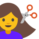 Woman Getting Haircut (Noto Emoji) Free Open-Source SVG Icon