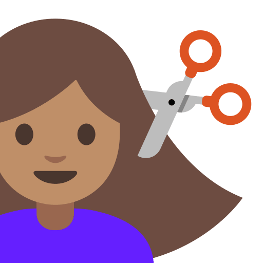 Woman Getting Haircut with Medium Skin Tone (Noto Emoji) Free Open-Source SVG Icon (Noto Emoji (v1))