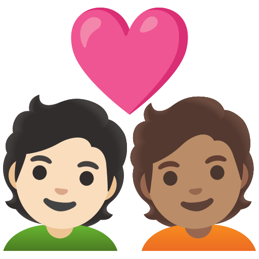 Couple With Heart (Light Skin Tone & Medium Skin Tone) Free Open-Source SVG Icon (Noto Emoji)