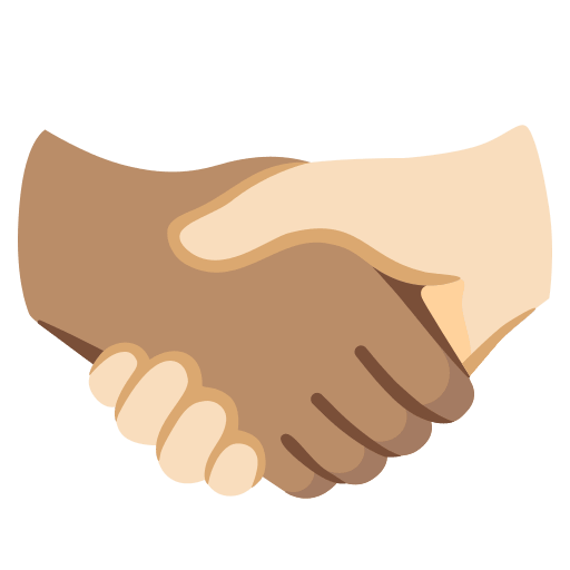 Handshake Between Medium and Light Skin Tones (Noto Emoji) Free Open-Source SVG Icon (Noto Emoji)