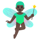 Man Fairy with Dark Skin Tone (Noto Emoji) Free Open-Source SVG Icon