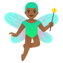 Medium Dark Skin Tone Man Fairy (Noto Emoji) Free Open-Source SVG Icon