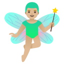 Medium Light Skin Tone Male Fairy Free Open-Source SVG Icon