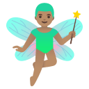 Medium Skin Tone Man Fairy (Noto Emoji) Free Open-Source SVG Icon