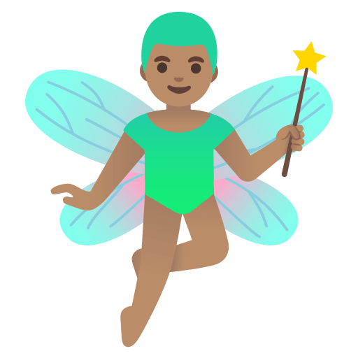 Medium Skin Tone Man Fairy (Noto Emoji) Free Open-Source SVG Icon (Noto Emoji)