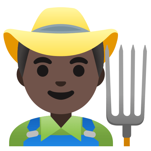 Man Farmer with Dark Skin Tone Free Open-Source SVG Icon (Noto Emoji)